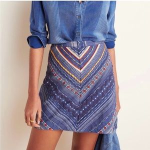 Anthropologie Maeve Embroidered Skirt